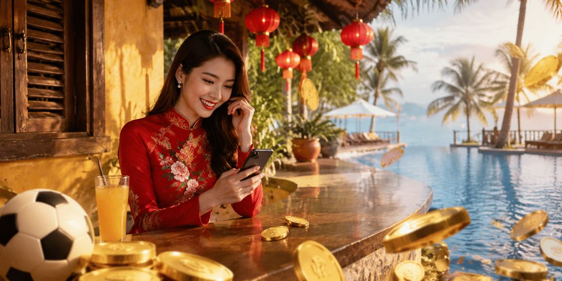 Người dùng Hội An mặc áo dài chơi bài trong không khí thư giãn và cân bằng