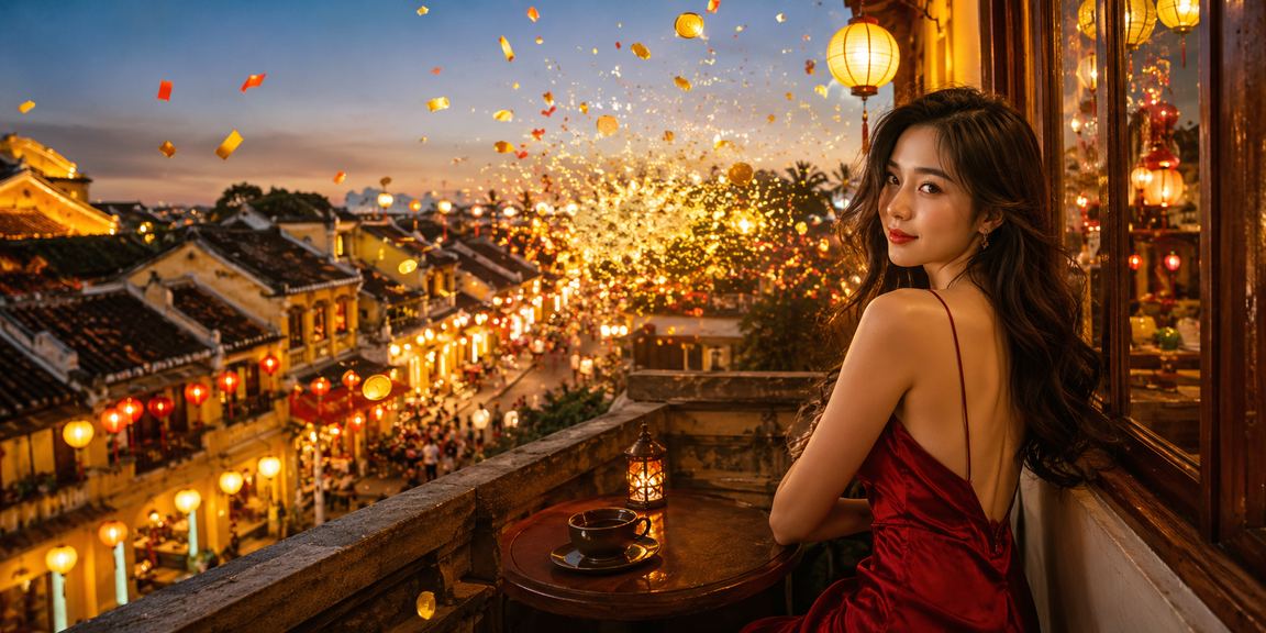 Người dùng tại Hội An thưởng thức cà phê và đăng nhập tài khoản cá cược trực tuyến